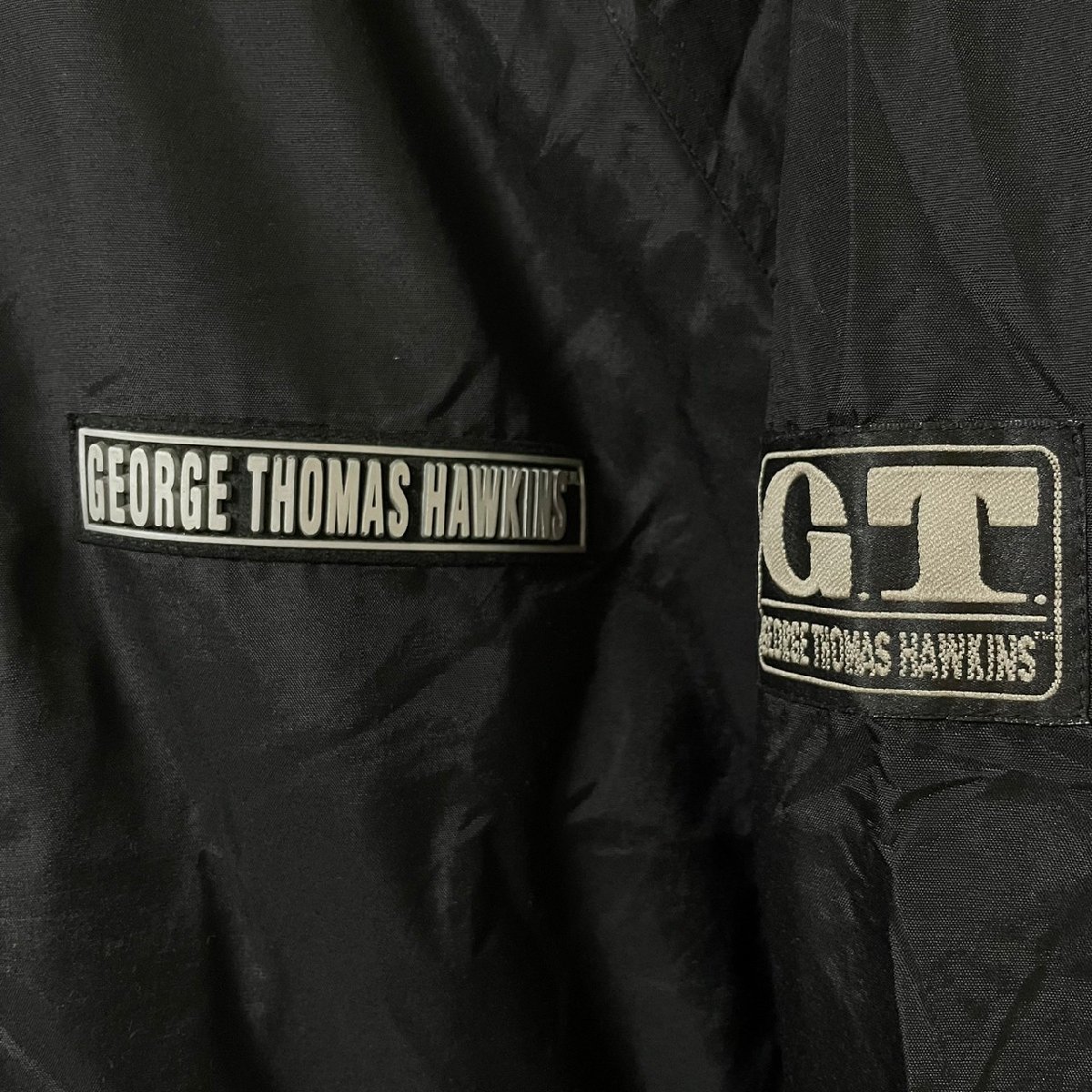 (^w^)b George Thomas Hawkins 80s 90s Vintage Wind брейкер джемпер чёрный GEORGE THOMAS HAWKINS G.T L 7401EE