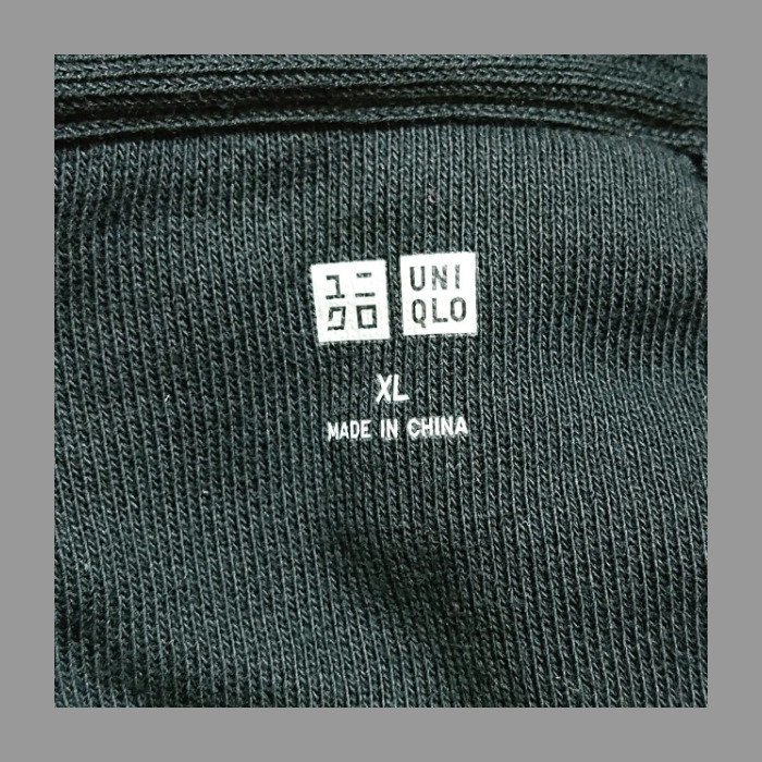 (^w^)b UNIQLO スウェット スエット パーカー ブラック 黒 肉厚 名作 メンズ サイズXL_画像7