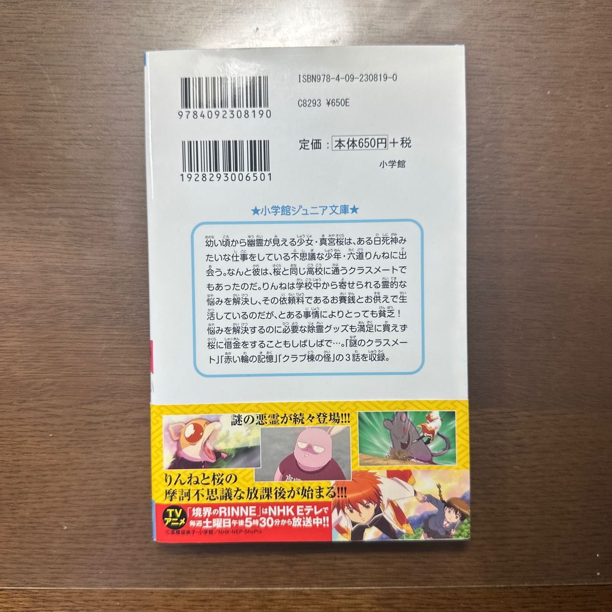 境界のＲＩＮＮＥ　謎のクラスメート（小学館ジュニア文庫） 高山カツヒコ／著　高橋留美子／原作　横手美智子／脚本　高山カツヒコ／脚本