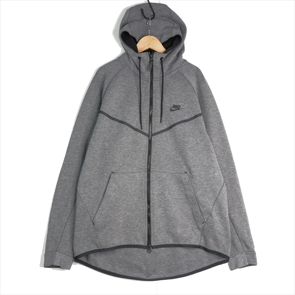 ◆良品 送料無料◆ NIKE TECH FLEECE ナイキ テックフリース ウィンドランナー パーカー グレー メンズ XL ◆大きいサイズ 防風防寒 1883h1