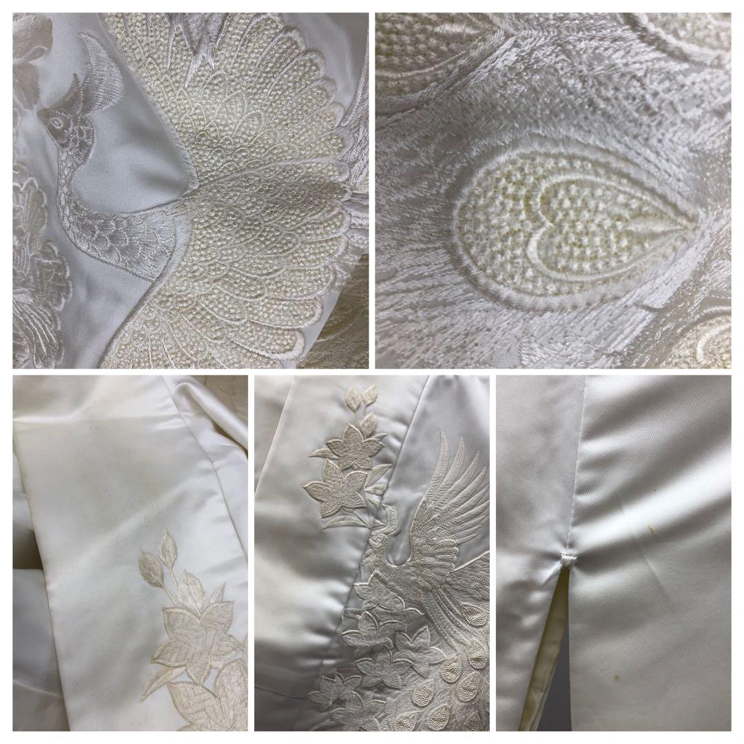 最新発見 2648 訳あり 豪華打掛 相良刺繍 白打掛 孔雀 松 梅 振袖