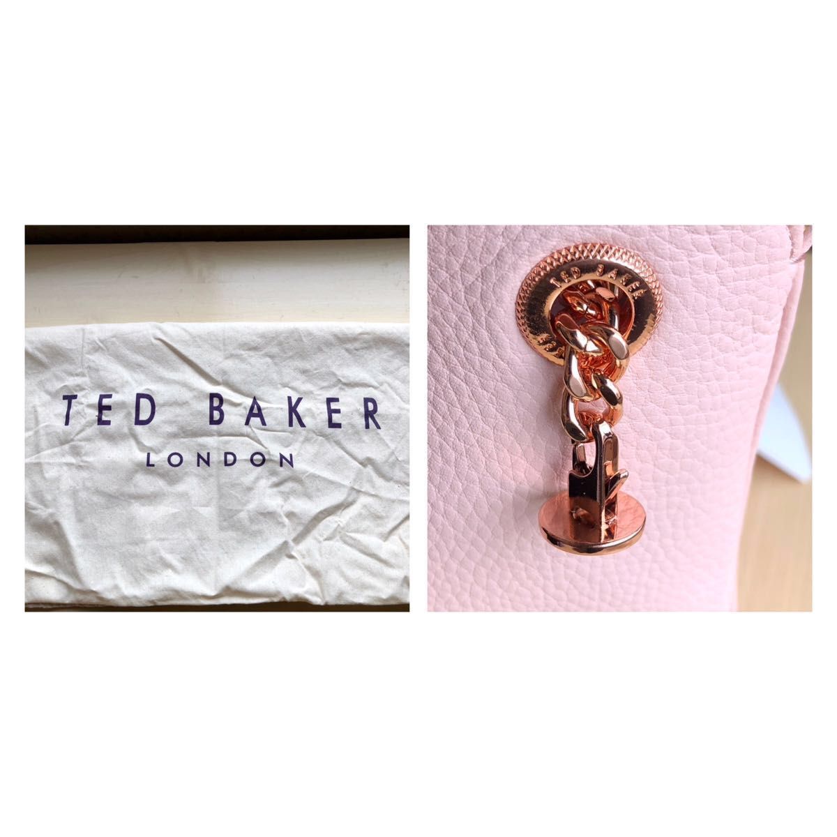 ★新品・タグ付き★英国　TED BAKER　テッドベーカー　2WAY　チェーンショルダーバッグ&ハンドバッグ　ビジュー　ピンク