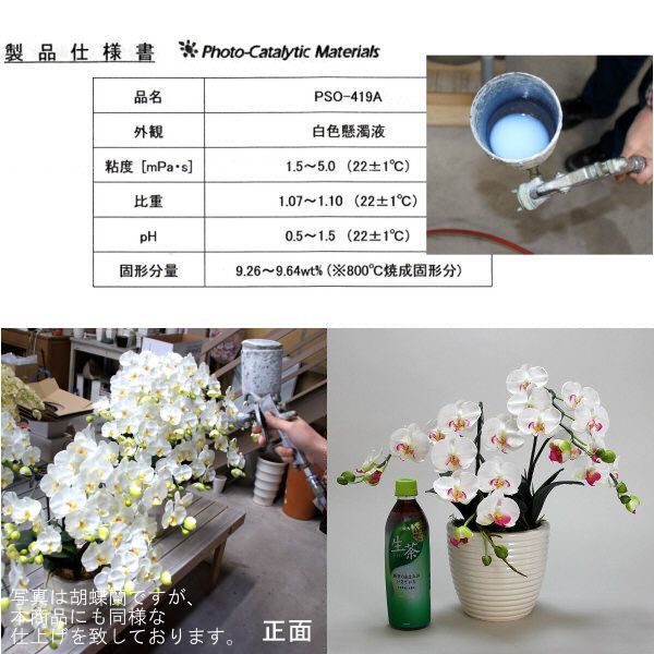  photocatalyst . butterfly orchid artificial flower interior small wheel 2 ps . white A white color . festival gift souvenir birthday presentation new building opening flower fake green air cleaning 