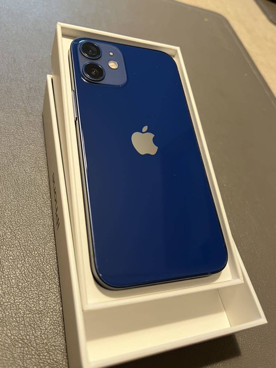 憧れの iphone Apple 12 ブルー 128GB SIMフリー mini iPhone