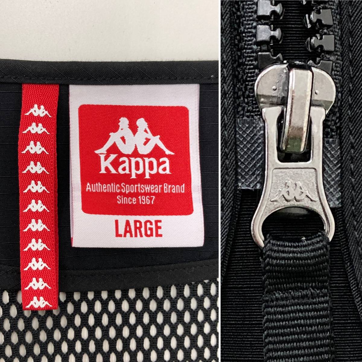Kappa ビッグロゴ ユーティリティベスト メッシュ ブラック 黒 Lサイズ カッパ ジャケット ブルゾン 3060313_画像3