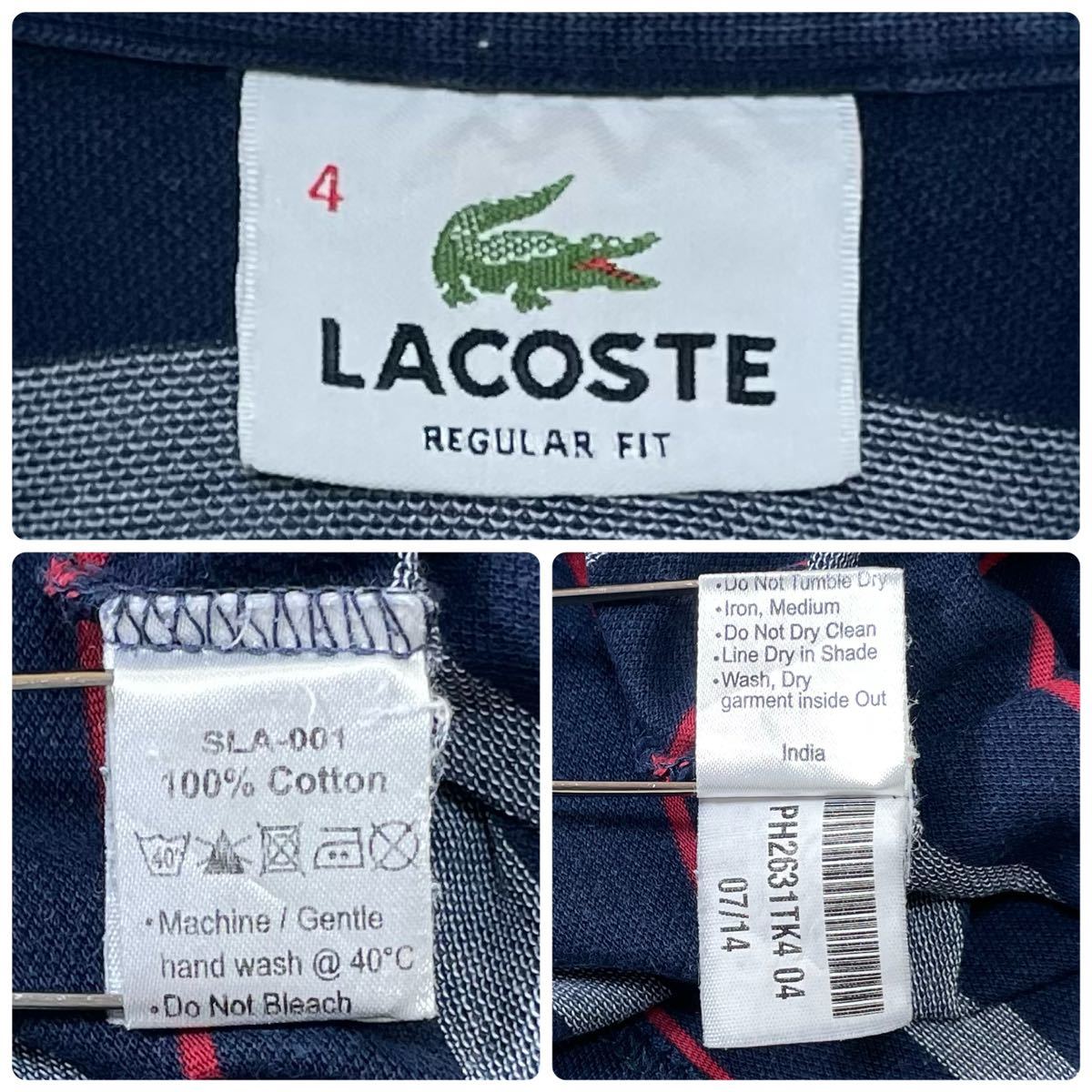 希少デザイン】LACOSTE ラコステ ワニ ロゴボタン 半袖 希少デザイン】LACOSTE ラコステ ワニ ロゴボタン 半袖