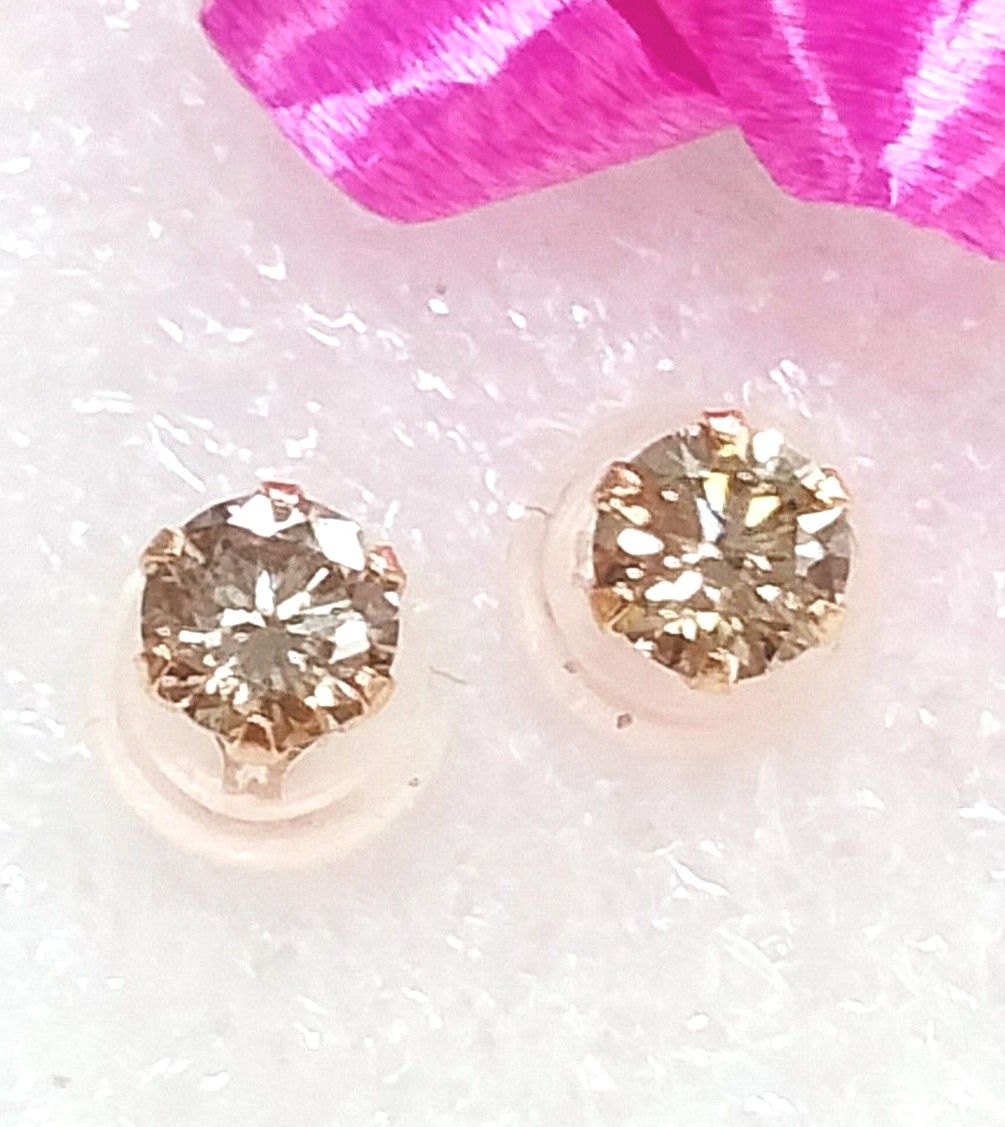 K18ピンクゴールド天然ダイヤモンドピアス 計0 40CT|PayPayフリマ