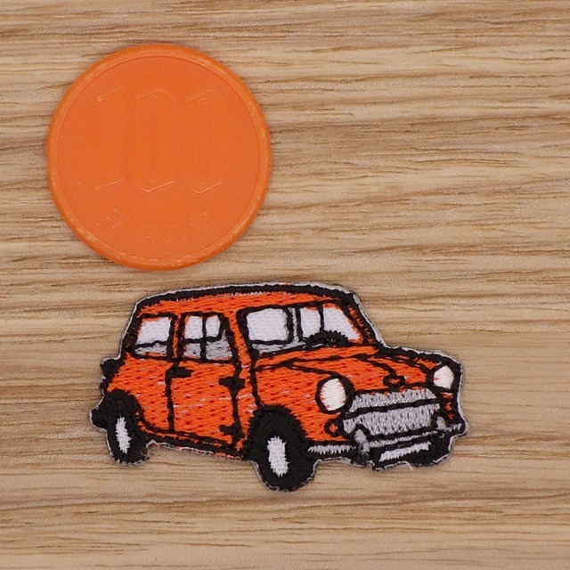 【Ｓサイズ】アイロンワッペン NO.413 ミニクーパー ＭＩＮＩ ミニ 旧車 クラシック クラシックカー アップリケ 【郵便定形】_Ｓサイズです。