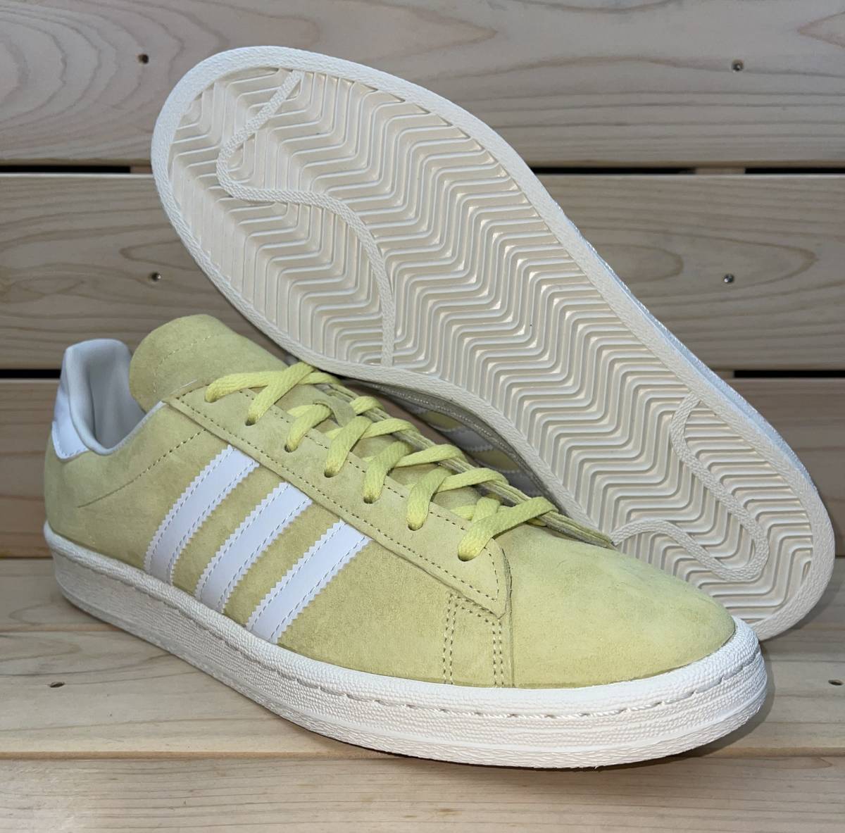 アディダス オリジナルス 24cm キャンパス 80s ライトイエロー adidas Originals CAMPUS 80s メンズ スニーカー スエード 天然皮革_画像1