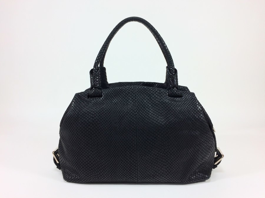 卸し売り購入 フルラ ハンドバッグ 返品保証 使用わずか】 【極美品 ブラック レザー リザード型押し ハンドバッグ 卸し売り購入 フルラ ハンドバッグ 返品保証 使用わずか】 【極美品 ブラック レザー リザード型押し ハンドバッグ