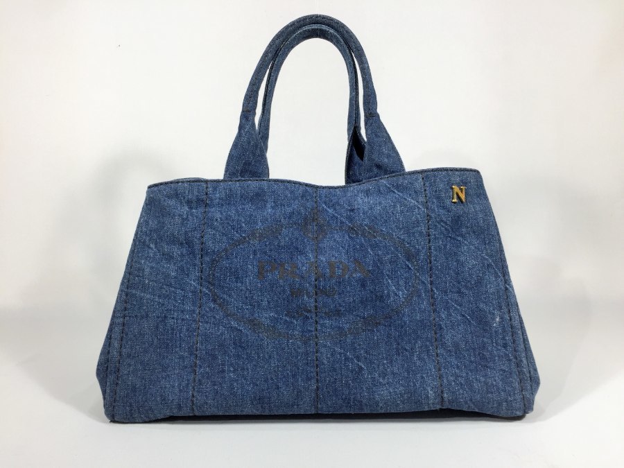【今日の超目玉】 プラダ トートバッグ 返品保証 【極美品】 ブルー