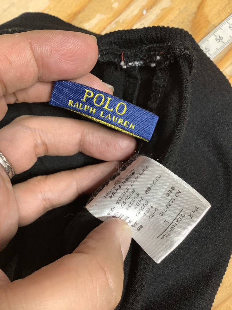 Z-1059 Polo Ralph Lauren Ralph Lauren jersey pants long pants L black lady's leggings pants 