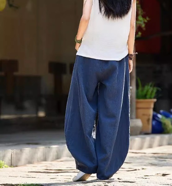  wide pants monkey L M casual navy summer autumn ko-te men's lady's 