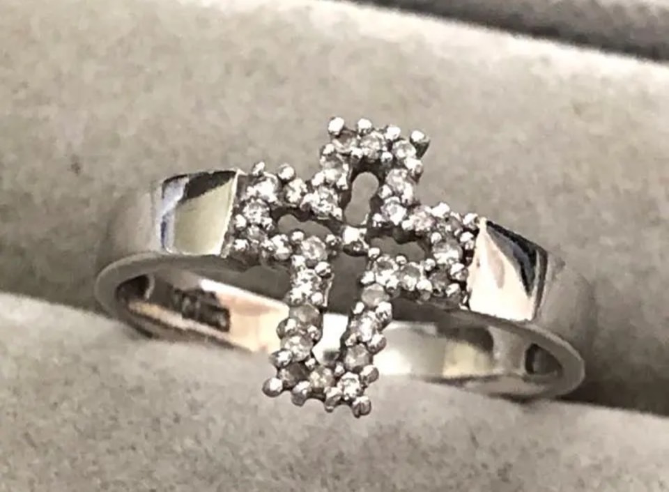 Оперативное решение великолепное K14WG Cross Diamond Luxury Ring Ring 11 K14 Белое золото великолепные украшения бриллианты красоты золото