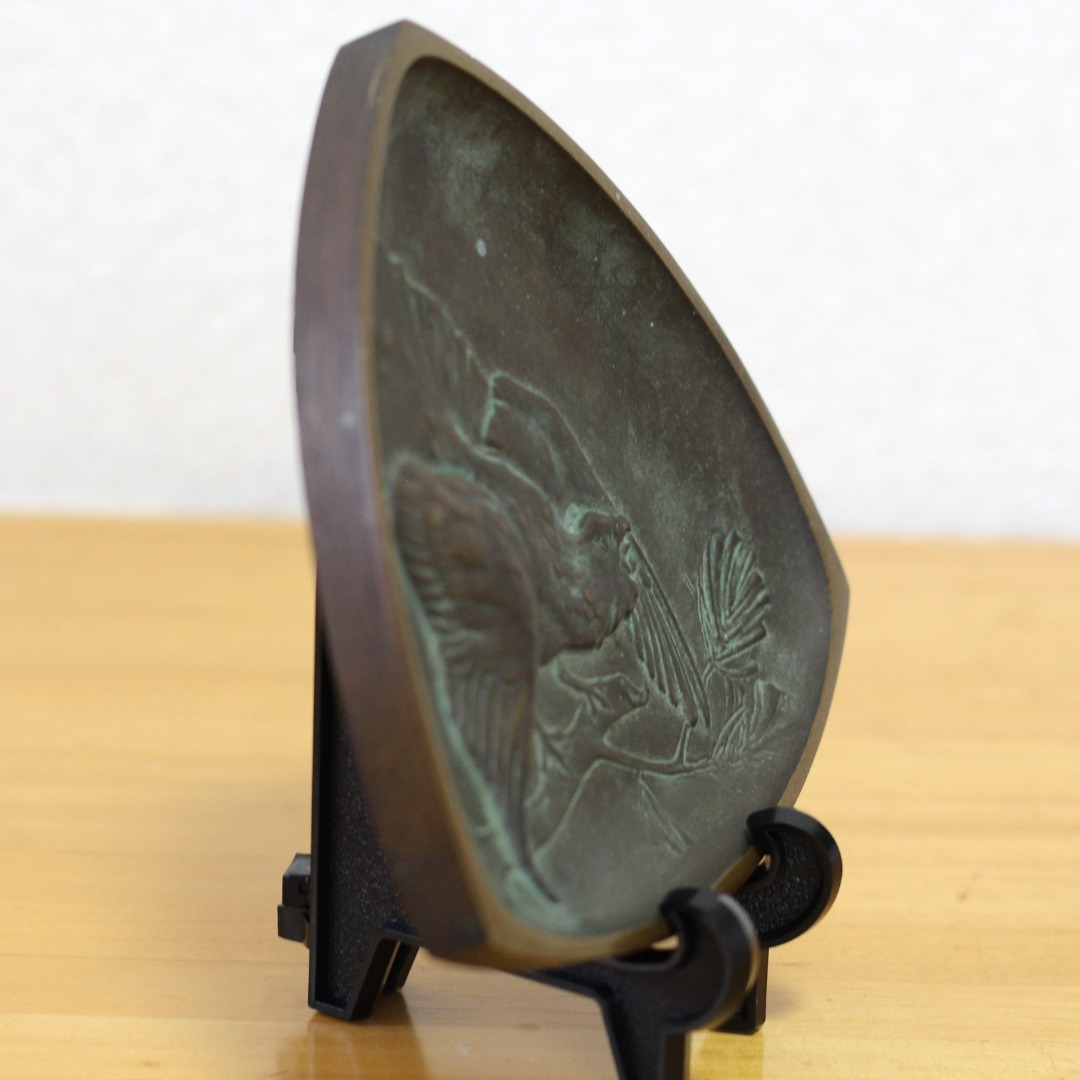 【希少】ドイツ アンティーク オブジェ ワシの飾り皿 ドイツ最古の鋳造工房 LAUCHHAMMER ラウフハマー 金属製 雑貨 ヴィンテージ 骨董
