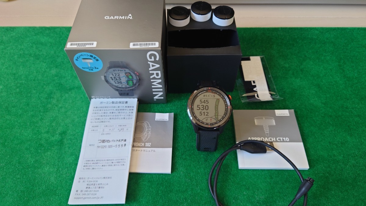 良品】GARMIN ガーミAPPROACH S62 CT10 3個付き(GPSナビ)｜売買された