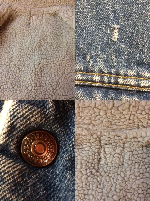 ★実寸L/USA製！80'sヴィンテージリーバイス.Levi's70508.裏ボア付きデニムJKT.古着.Vintage.ルードバイカーGジャン西海岸サーフスタイル/Y_画像7