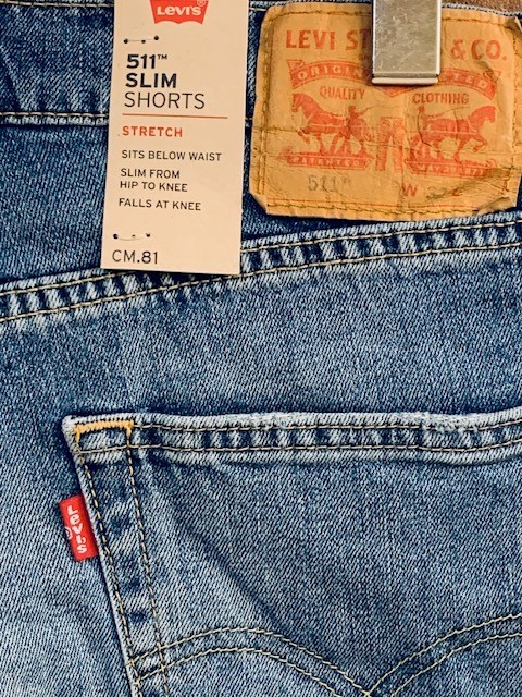 ★表記32/新品！リーバイス.Levi's511スリム&ストレッチ素材.ユーズド加工デニムショートパンツ.ショーツ西海岸ヴィンテージサーフスタイル_画像7