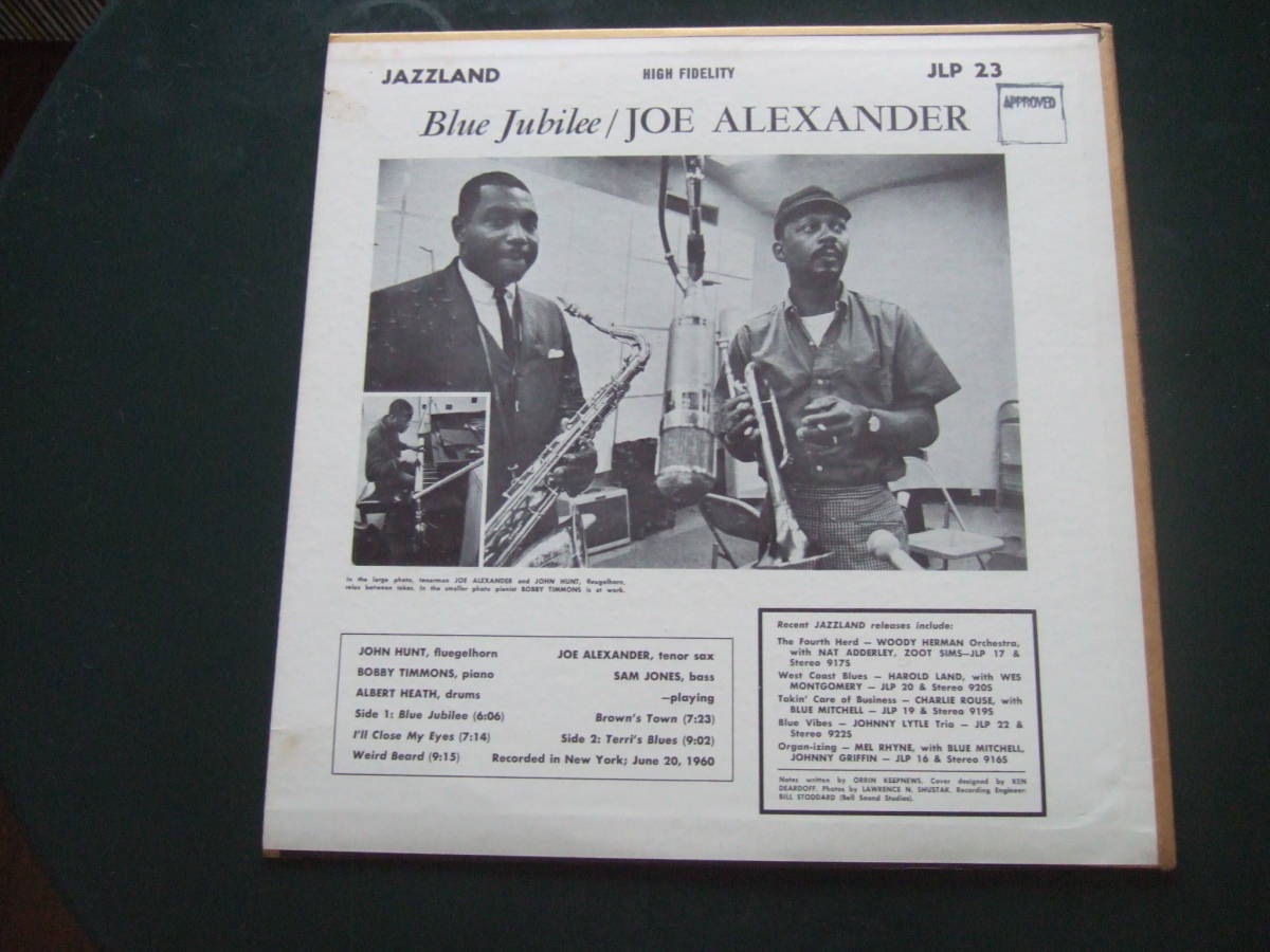 Jazzland Joe Alexander/Blue Jubilee 美盤_画像2