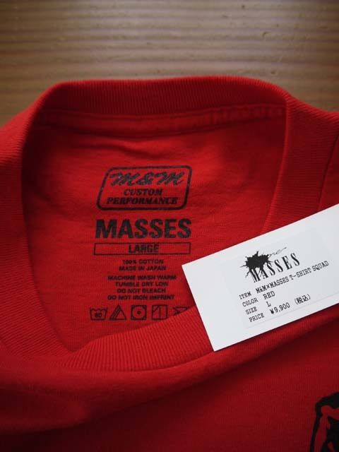 M&M×MASSES T-SHIRT SQUAD/RED/Lsize/新品未使用_画像3