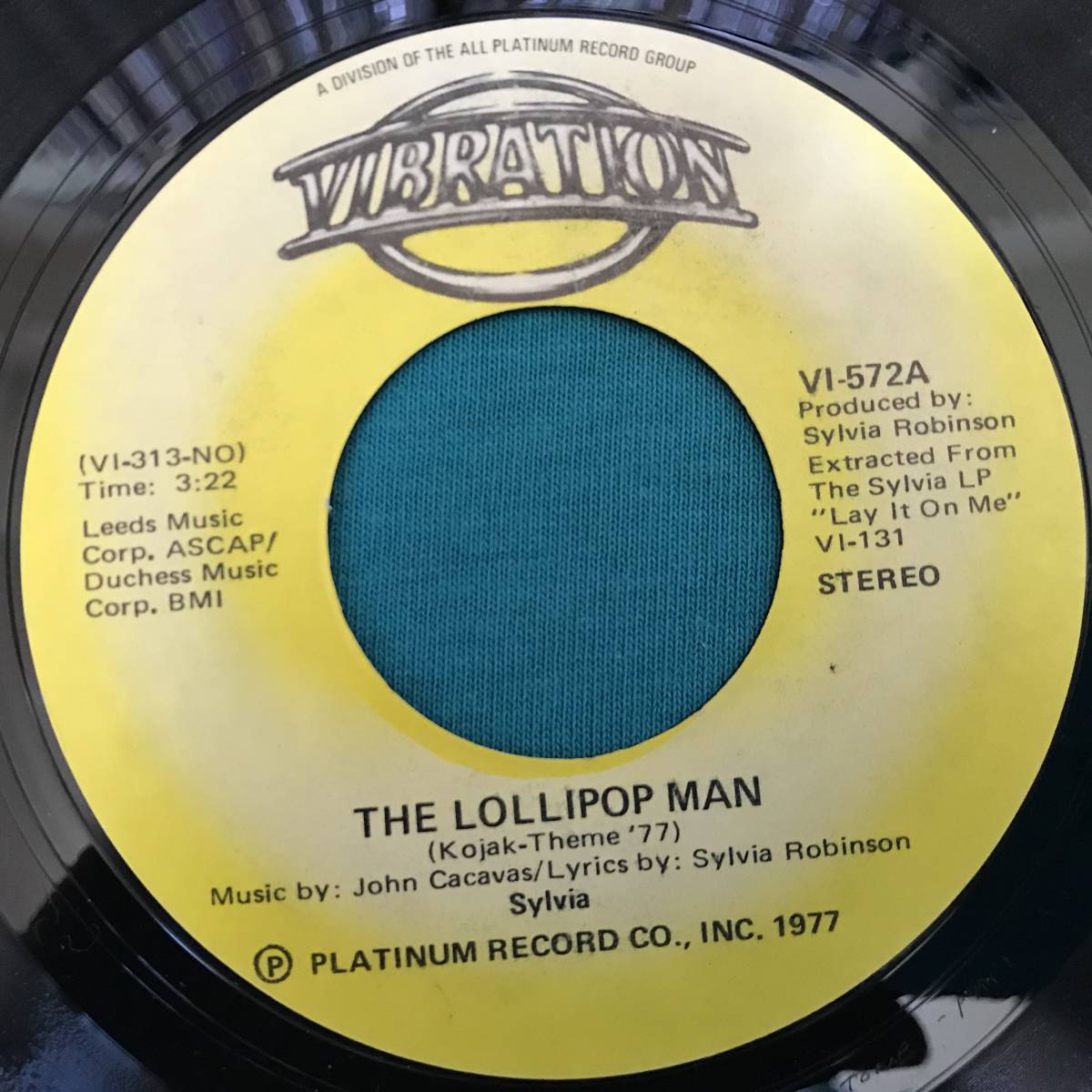 7”●Sylvia Robinson / The Lollipop Man (Kojak-Theme '77) USオリジナル盤 VI-572_画像3
