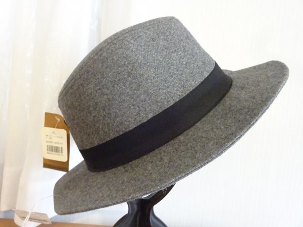 ... ヒデトレーディング ... メンズ・紳士　中折れハット　フェドラハット　灰色帽子　サイズ５７cm〜５９cm　キャップ　帽子　タグ付_画像4