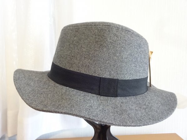 ... ヒデトレーディング ... メンズ・紳士　中折れハット　フェドラハット　灰色帽子　サイズ５７cm〜５９cm　キャップ　帽子　タグ付_画像1