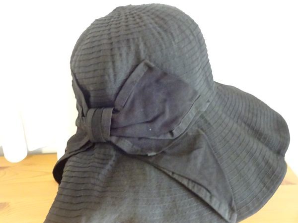 X Orient X レディース・婦人用　黒色帽子　つば広ハット　スタイル帽子　サイズ５７cm〜５９cm　キャップ　帽子_画像3