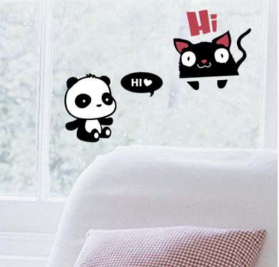  wall sticker YDD044 Kuroneko Hi switch seal DIY wallpaper interior seat peeling ... seal free shipping 