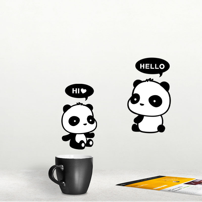  wall sticker YDD045 HELLO Panda switch seal DIY wallpaper interior seat peeling ... seal free shipping 