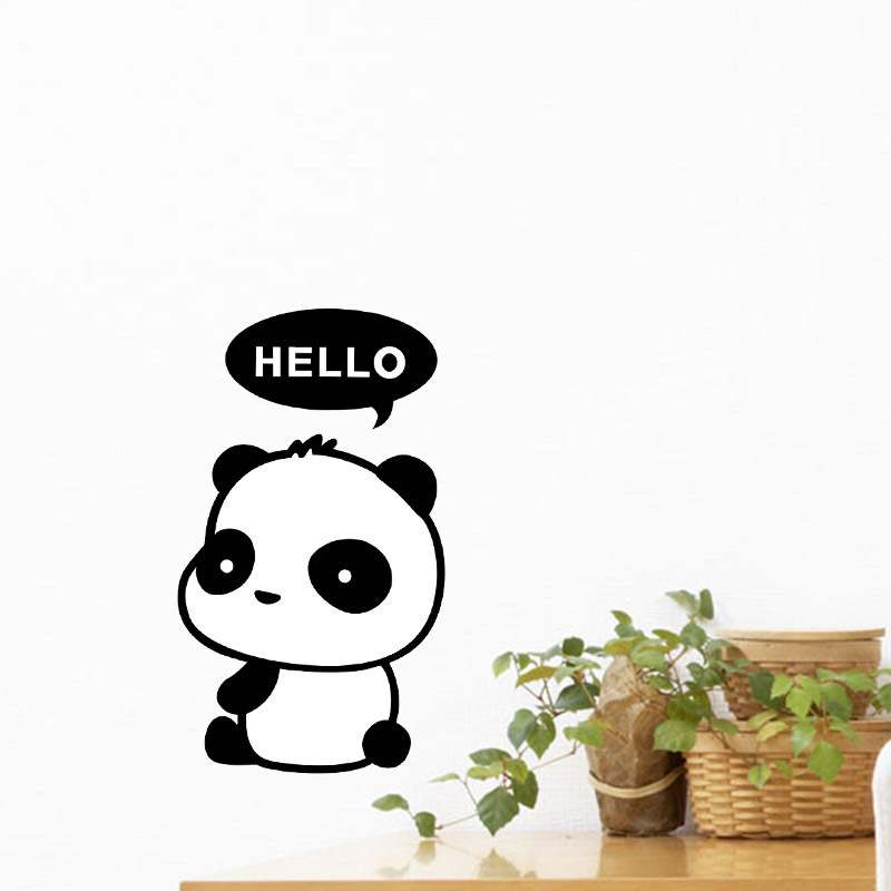  wall sticker YDD045 HELLO Panda switch seal DIY wallpaper interior seat peeling ... seal free shipping 