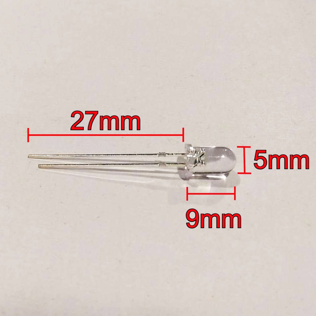 5mm 加工用 砲弾LED 1000発★赤オレンジ 夕焼け色 20000-25000mcd 高輝度 砲弾型 発光ダイオード 5Φ 自作テールランプ製作 改造 DIY 電子_画像3