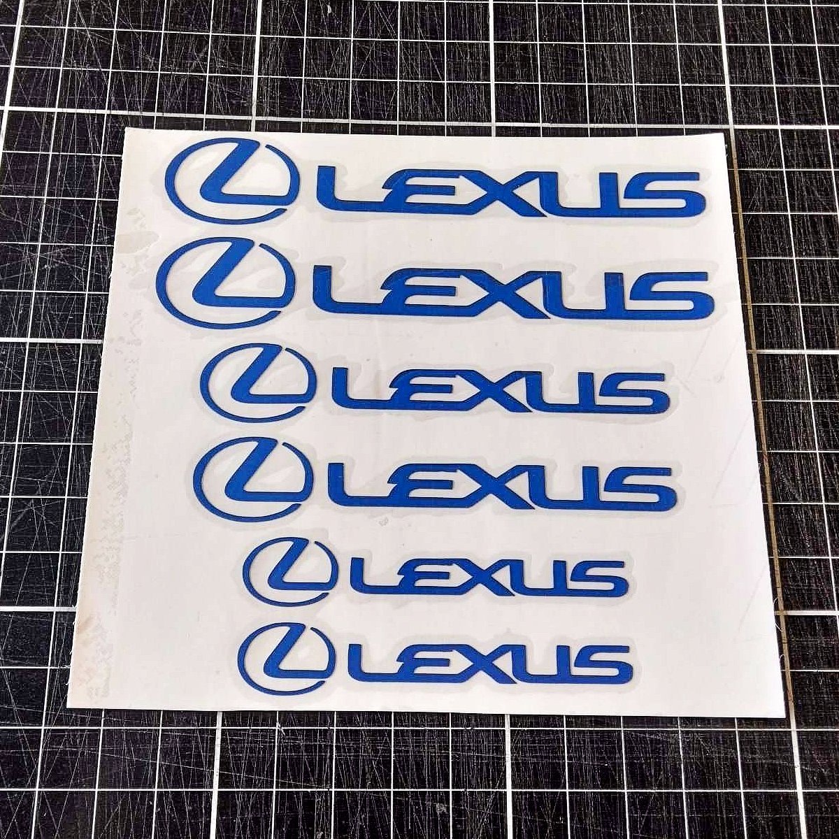 【6枚セット】青LEXUS レクサス デカール ロゴ ステッカー エンブレム シール トヨタ 車 転写タイプ_画像1