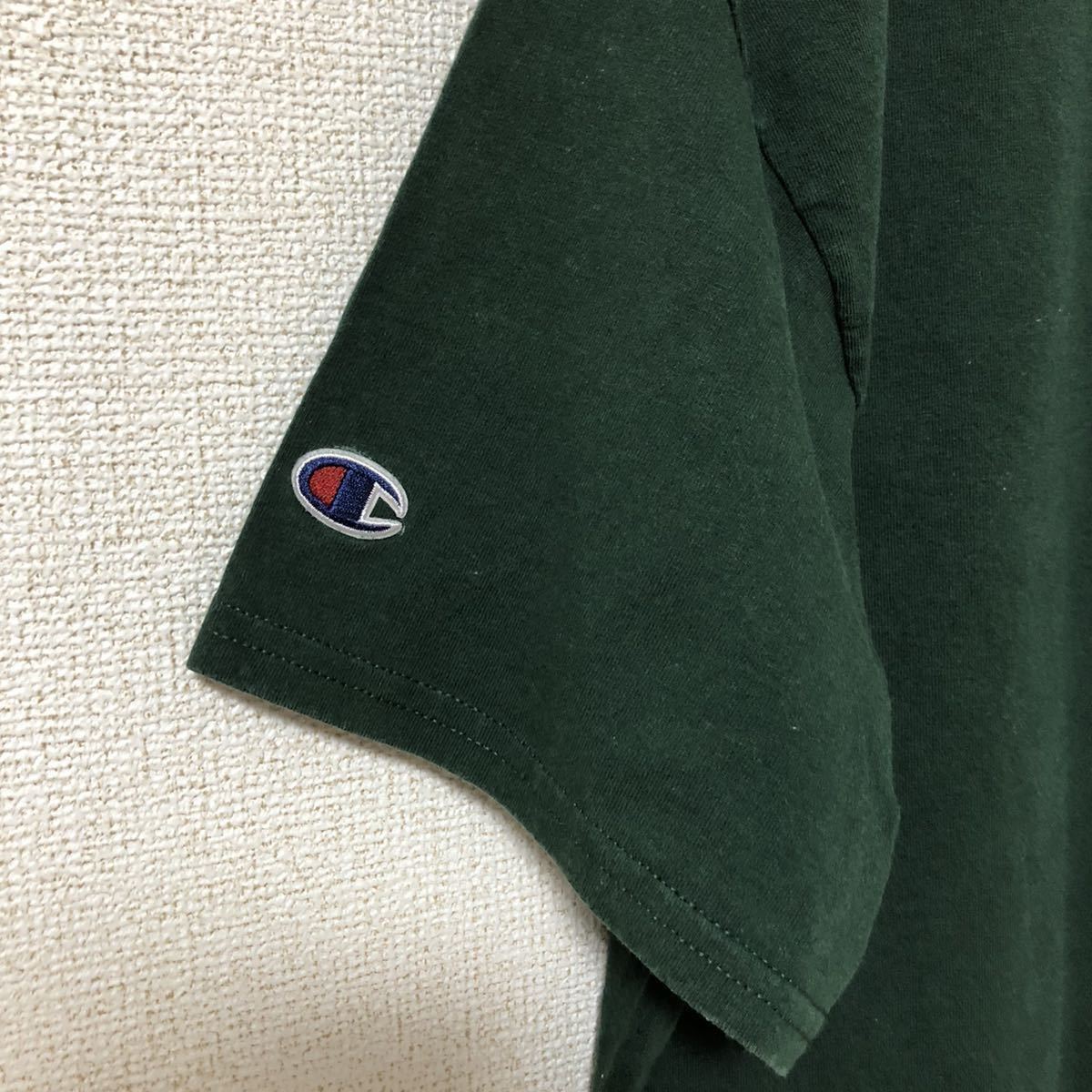 champion チャンピオン　Tシャツ 半袖 グリーン　クルーネック　古着_画像5