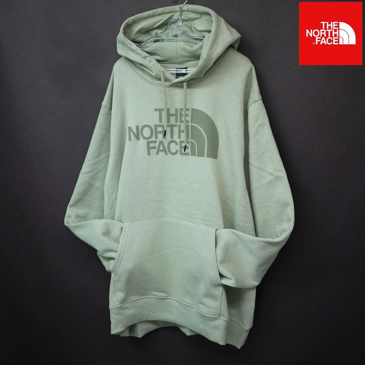 USモデル新品 ノースフェイス ハーフドームロゴ スウェットパーカー(3XL)ティーグリーン プルオーバー THE NORTH FACE/ja30