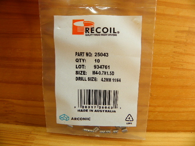 リコイル パケット(M4-0.7)x10個 RECOIL 25043 補充用コイル単品 ヘリサート_画像1