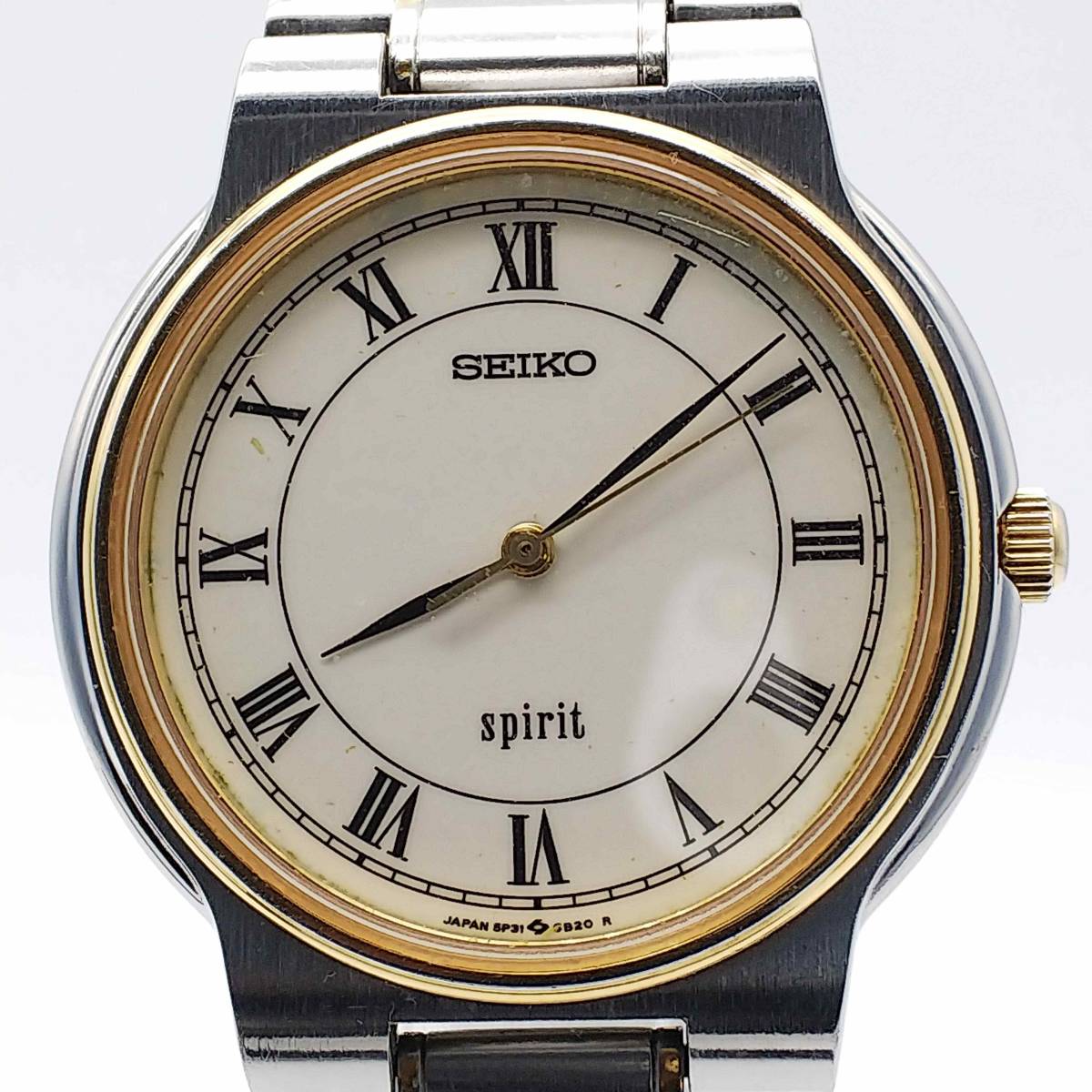  free shipping [ battery replaced ]* Seiko *SEIKO* Spirit *spirit* Vintage *5P31-6A50* men's / wristwatch / analogue / quartz 