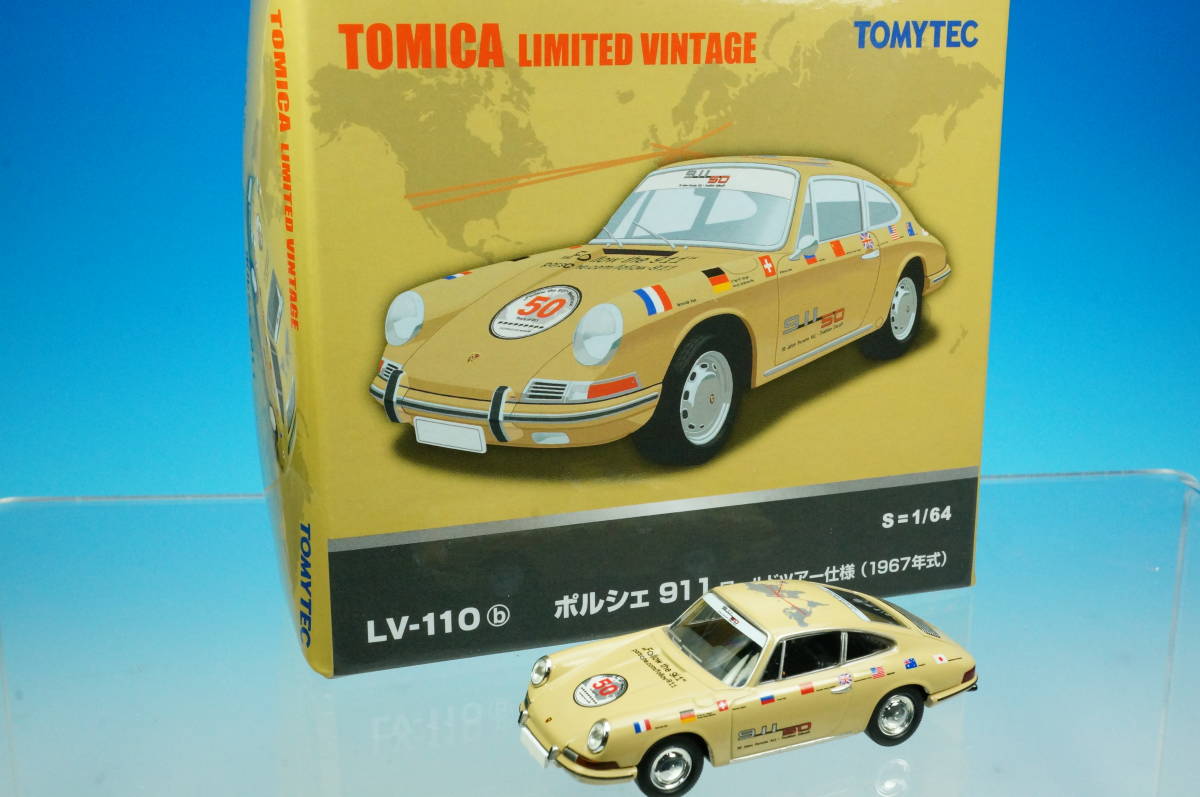 TOMYTEC TOMICA LIMITED VINTAGE LV-110b ポルシェ911 ワールドツアー仕様 (1967年式) S=1/64の画像1