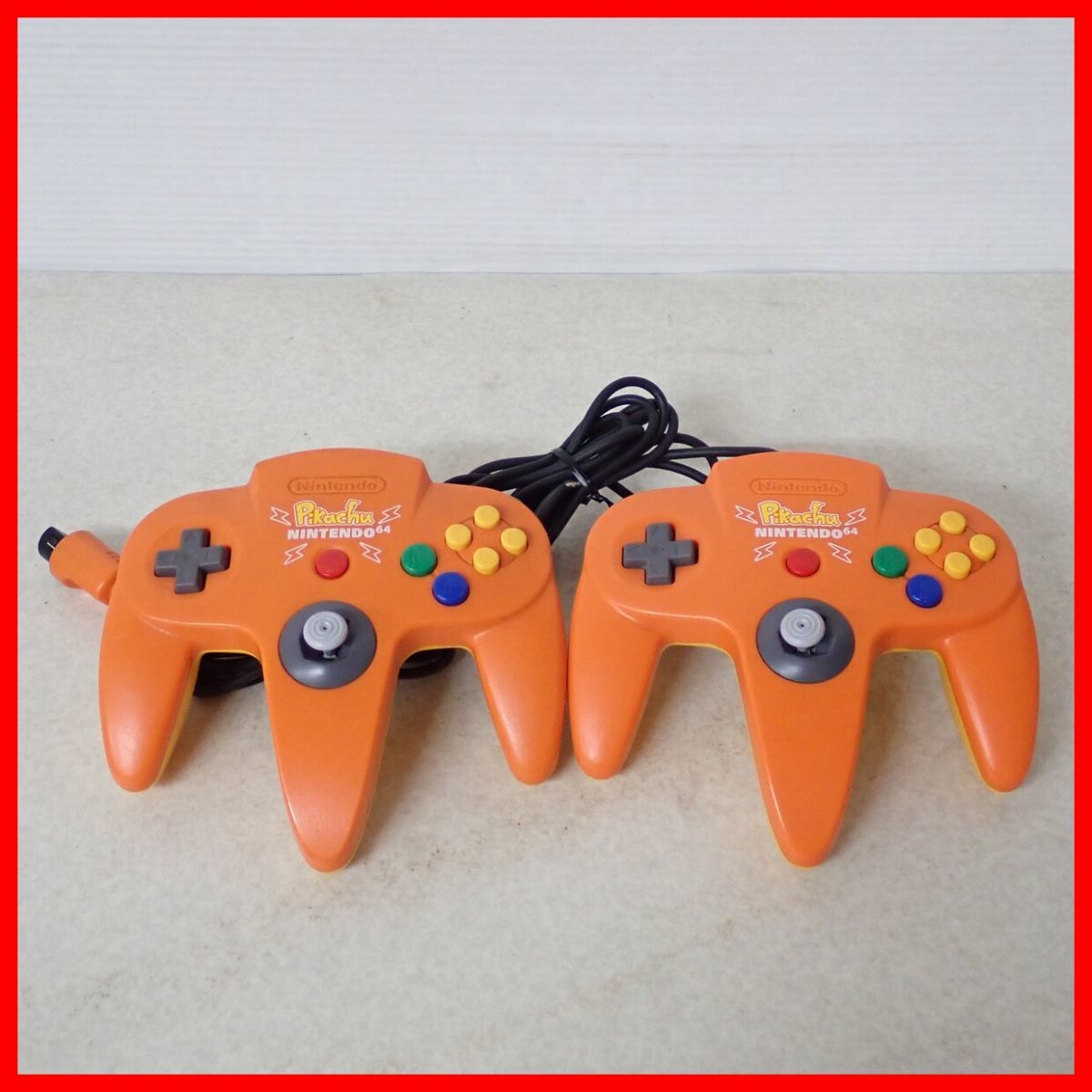 ◇動作品 N64 ニンテンドウ64 コントローラ ピカチュウ オレンジ