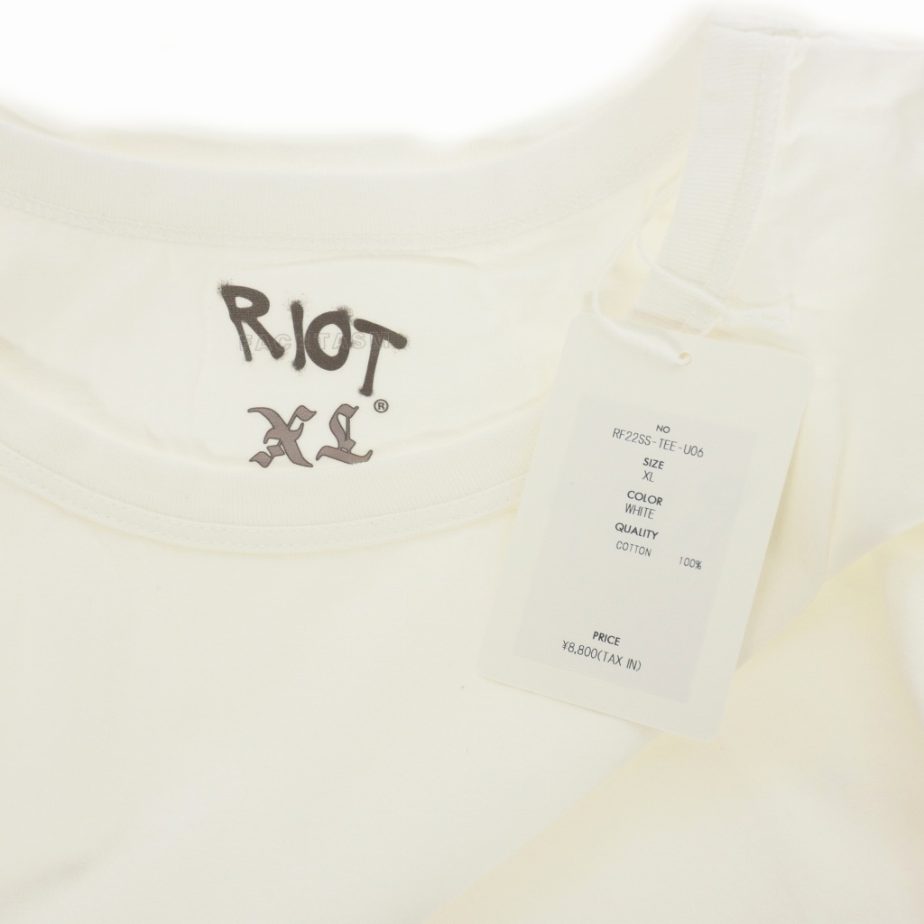 ライオットファセッタズム RIOT FACETASM 22SS ベーシック Tシャツ カットソー 半袖 無地 XL 白 ホワイト RF22SS-TEE-U06 メンズ_画像5