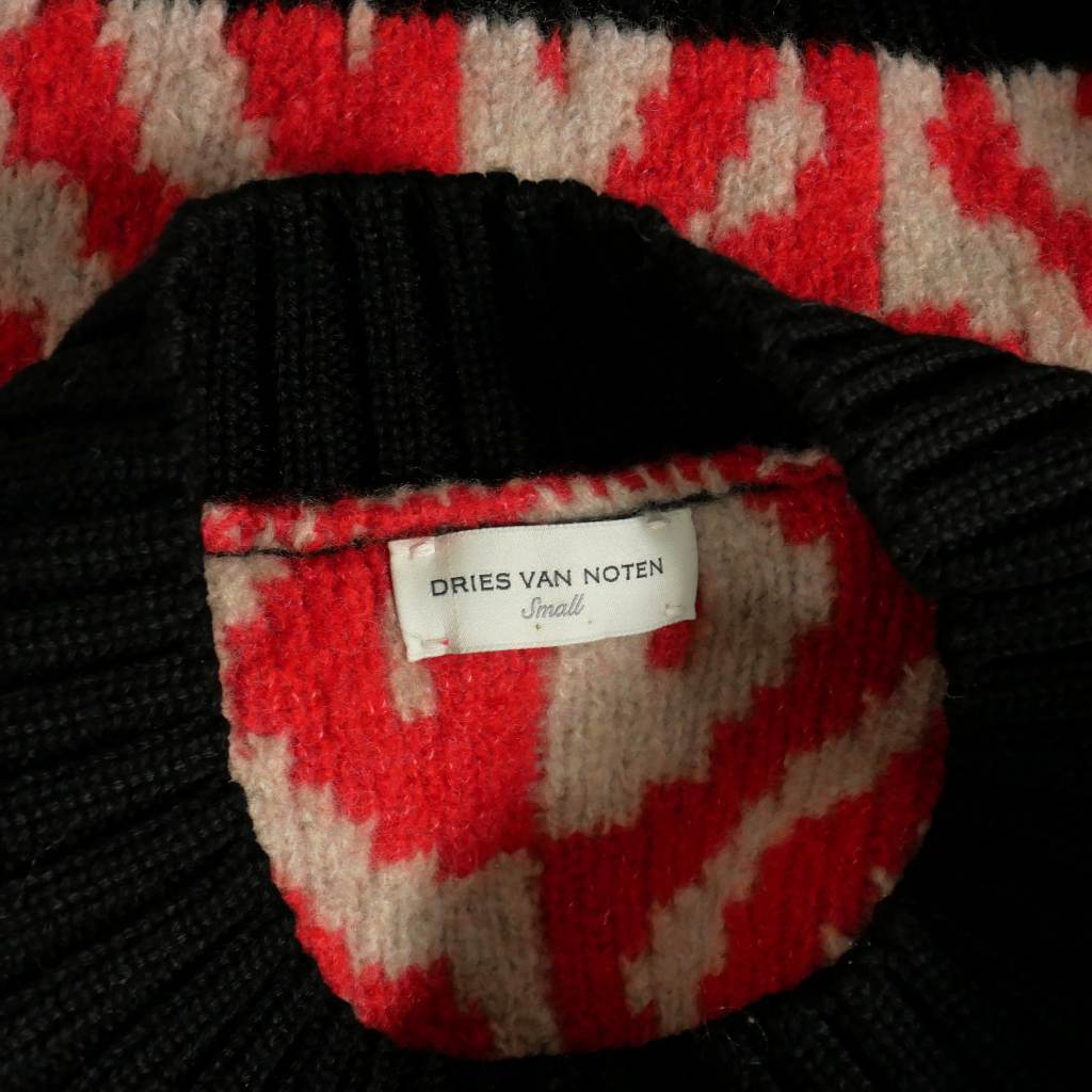  Dries Van Noten DRIES VAN NOTENmok neck total pattern knitted sweater long sleeve S multicolor lady's 