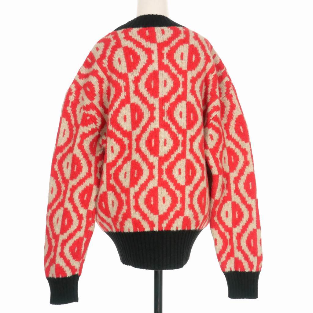  Dries Van Noten DRIES VAN NOTENmok neck total pattern knitted sweater long sleeve S multicolor lady's 