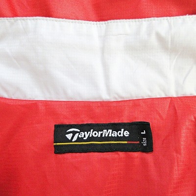 テーラーメイド taylormade ハーフジップ シャツジャケット 半袖 ゴルフ ウエア ロゴプリント 赤 L 0817 ECO メンズ_画像7