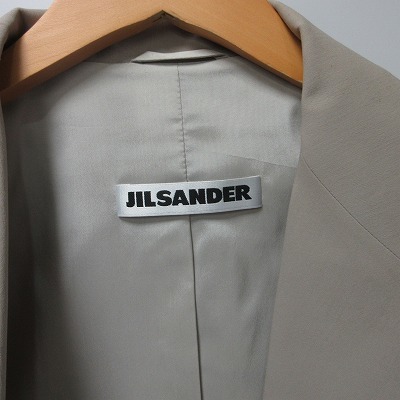 ジルサンダー JIL SANDER ヴィンテージ スカートスーツ セットアップ ビジネス 2B イタリア製 ストレッチ有 ひざ丈 ベージュ 約S_画像9