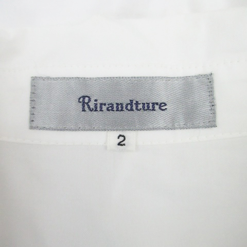 リランドチュール Rirandture カジュアルシャツ スキッパーカラー 半袖 リボン 2 オフホワイト /HO26 レディース_画像4