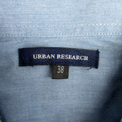 アーバンリサーチ URBAN RESEARCH カジュアルシャツ 長袖 無地 38 青 ブルー /HO48 メンズ_画像4