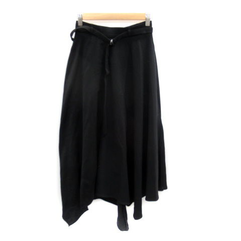  Hare HARE flair skirt long height plain switch belt attaching S black black /SY9 #MO lady's 