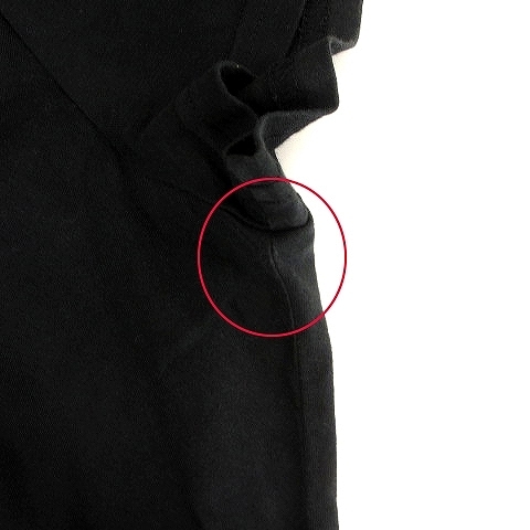 ワイスリー Y-3 半袖Tシャツ カットソー ロゴ刺繍 ワンポイント ボタン付き コットン 黒 ブラック S ■GY01 レディース_画像9