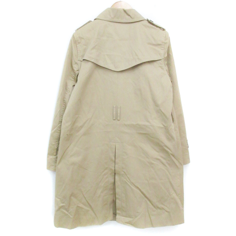  HusHush HusHusH trench coat spring coat long height open color double button 3 beige /FF4 lady's 