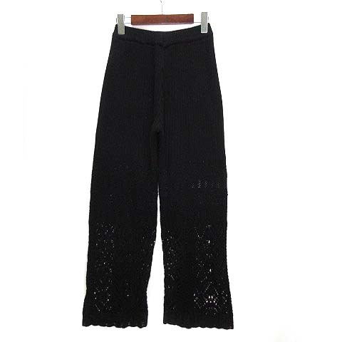 アズールバイマウジー AZUL BY MOUSSY クロシェ フレア パンツ CROCHET FLARE PANTS ウエストゴム ブラック 黒 S 250ESZ71-379C_画像2